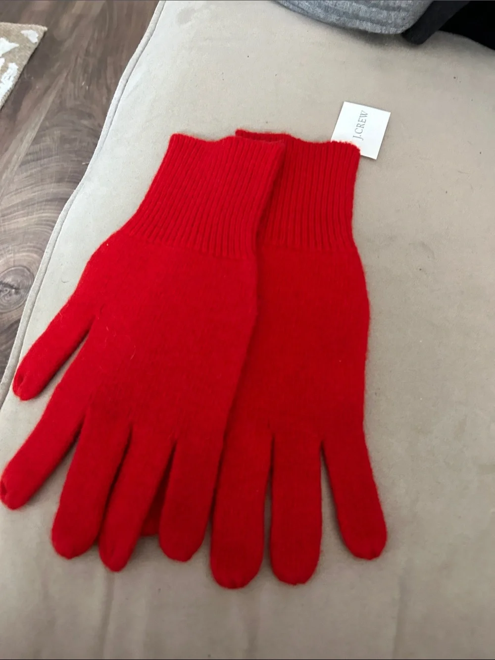 J. Crew Vibrant Red Knit Gloves
